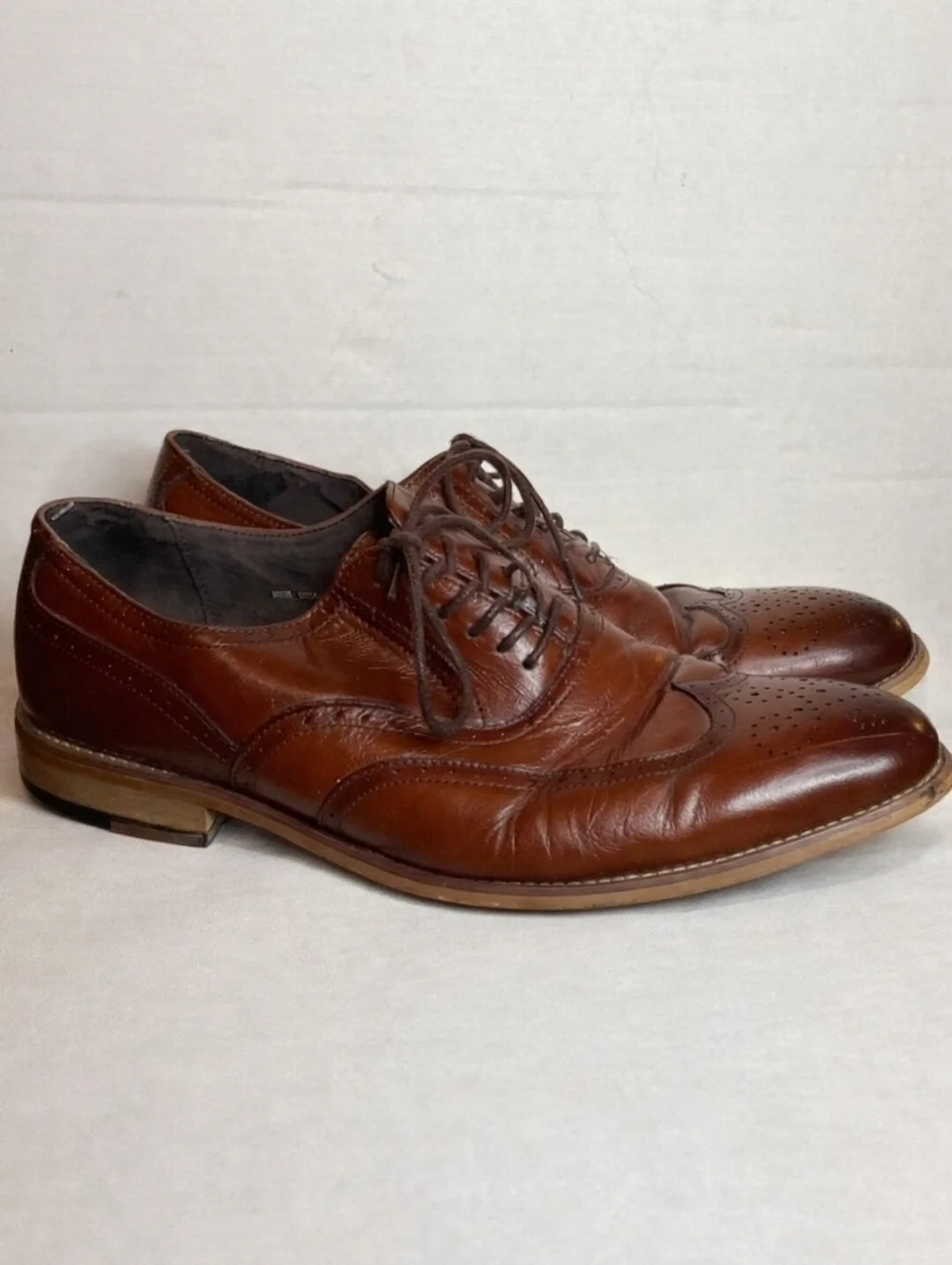 Stacy Adam’s brown leather wing tip Tie up Oxfords 11